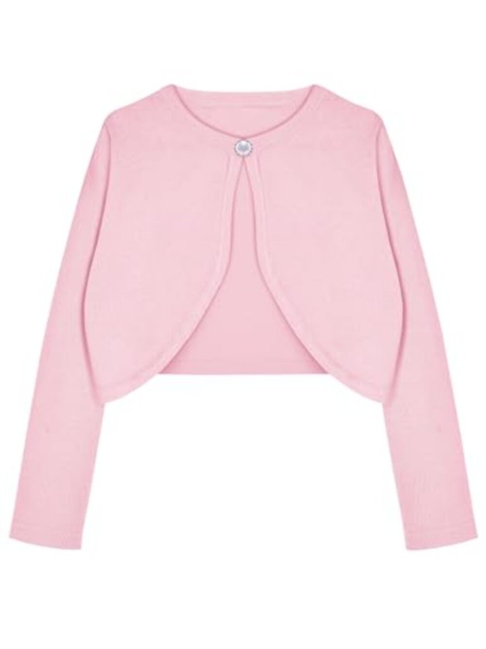 Girls Open Front Shrug Cardigan Knit Bolero Button Closure Party